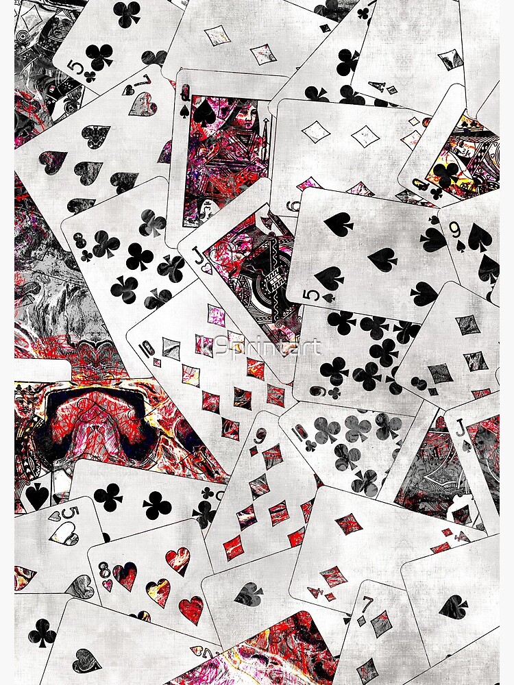 "Abstract Playing Cards Digital art" Spiral Notebook by k9printart