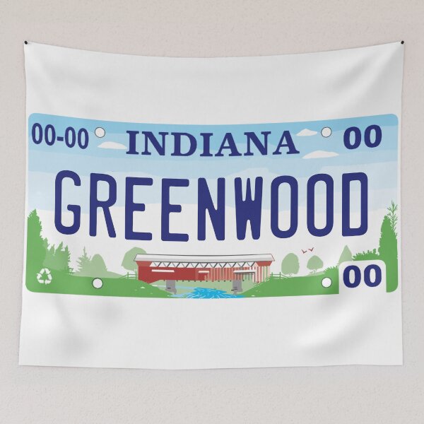 Item preview, Greenwood Indiana License Plate designed and sold by Decal Mania.