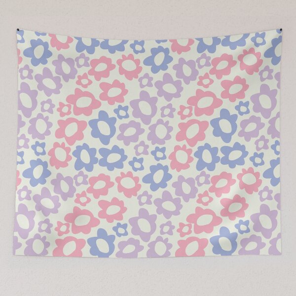 Item preview, MODERN BOHO MATISSE FLOWERS BLUE LILAC PINK designed and sold by blomastudios.