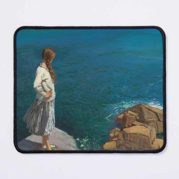 Item preview, Today I get up and I paint; at the edge of the cliff | powerful 1917 female portrait still life painting | by Laura Knight designed and sold by Jéanpaul  Ferro.