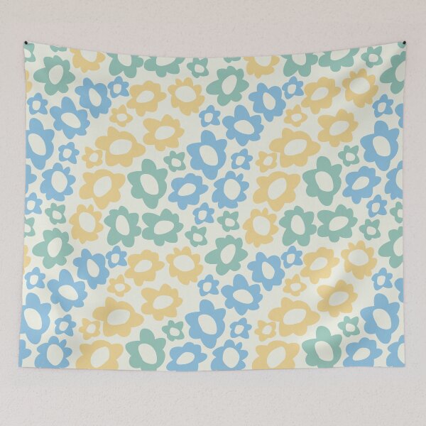 Item preview, MODERN BOHO MATISSE FLOWERS GREEN YELLOW BLUE designed and sold by blomastudios.