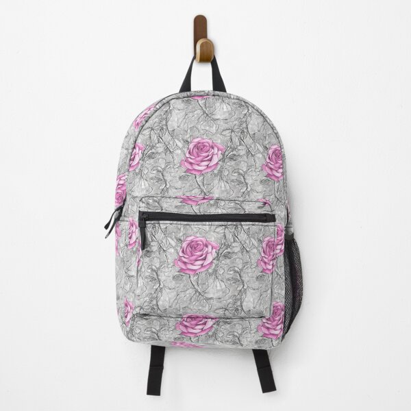Item preview, Large Pink Rose Silver Floral Seamless Pattern designed and sold by PaxtonProjects.