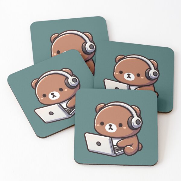 Item preview, Cute bear focusing and listening to jams designed and sold by TinySteps.
