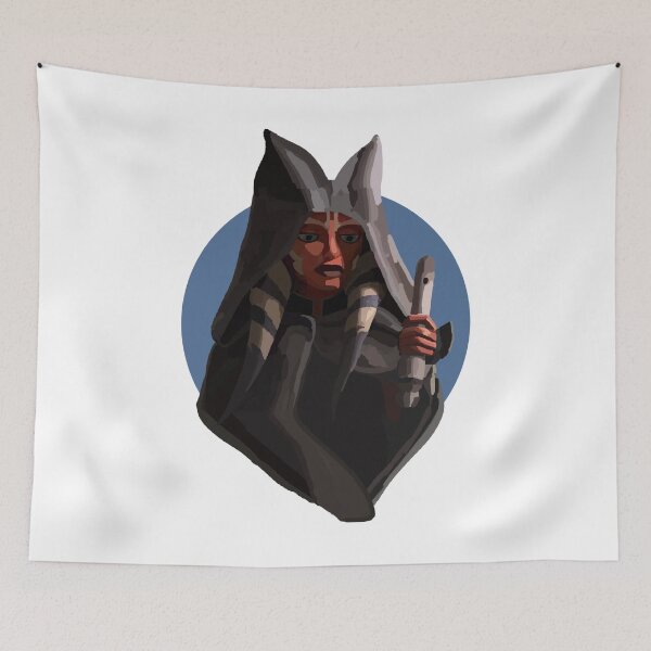 Item preview, Ahsoka Tano Portrait Blue Background  designed and sold by Sofkey.