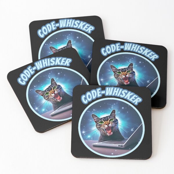Item preview, Code whisker. Funny cat coding on computer. designed and sold by Unitepeople.