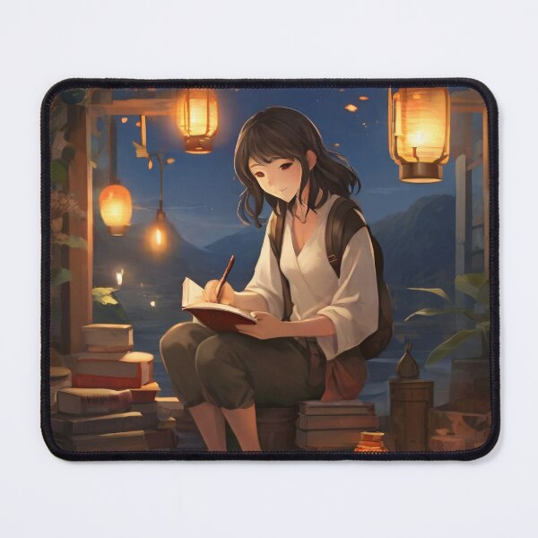 Item preview, My Book an Anime Girl Writing Her Journal designed and sold by UBdesign.