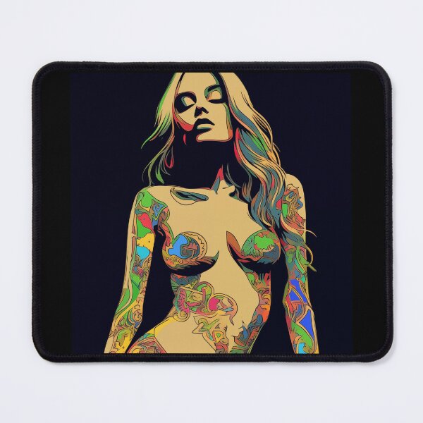 Item preview, Hippie Tattooed Woman Triptych 01 designed and sold by CoolMantras.