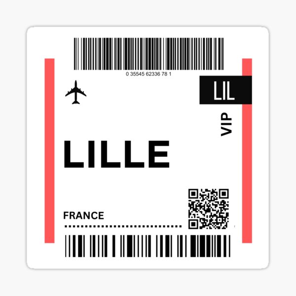 Vista previa del artículo con la obra «Lille, Francia Tarjeta de embarque para miniavión», diseñado y vendido por RoamInk.