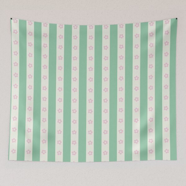 Item preview, BOHO PREPPY GREEN AND PINK STRIPES designed and sold by blomastudios.