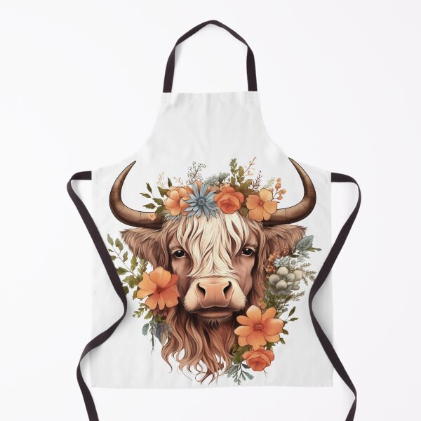 Item preview, Highland Cow with Floral designed and sold by ArtFromBeyond.