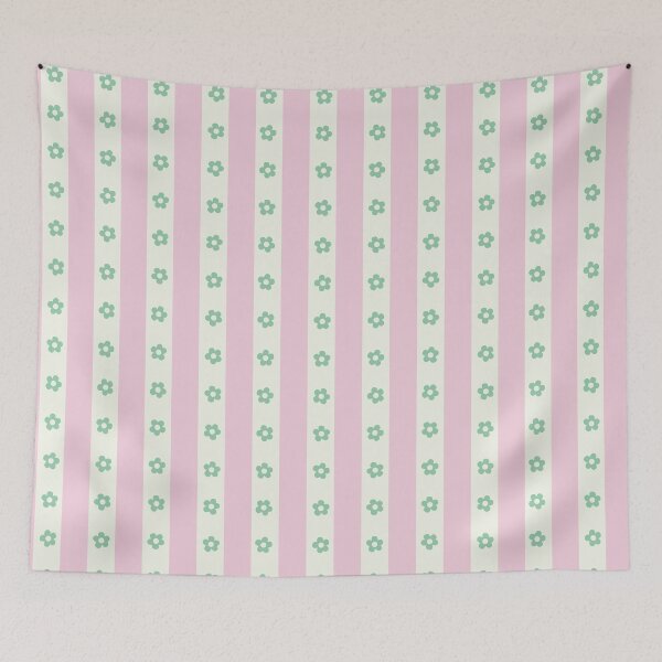 Item preview, BOHO PREPPY PINK AND GREEN STRIPES designed and sold by blomastudios.