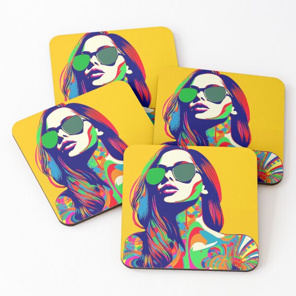 Item preview, Abstract Tattooed Woman With Sunglasses designed and sold by CoolMantras.