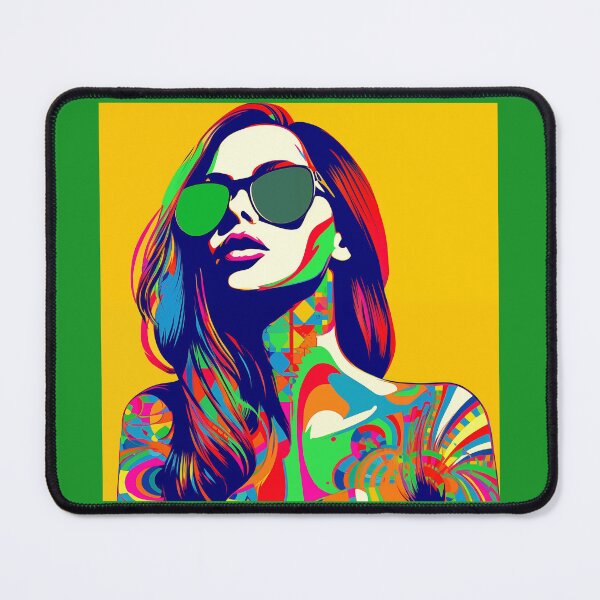 Item preview, Abstract Tattooed Woman With Sunglasses designed and sold by CoolMantras.