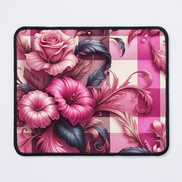Item preview, Pink And Floral Gingham Pattern designed and sold by mymagicstoreus.