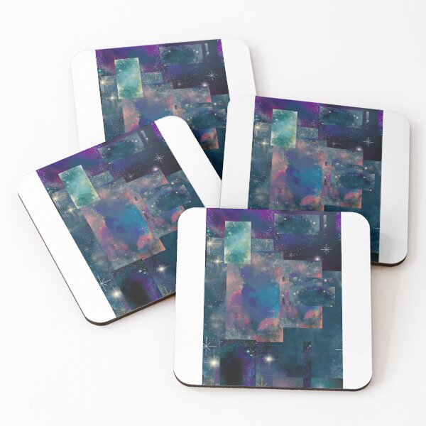 Item preview, Galaxy Scrap Quilt Abstract Art Collage No. 5, Blue Purple Teal designed and sold by Kristi Duggins.