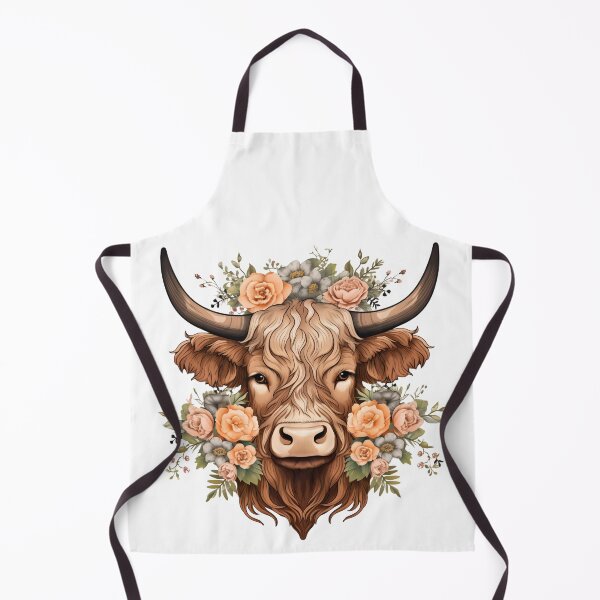 Item preview, Highland Cow with Floral designed and sold by ArtFromBeyond.