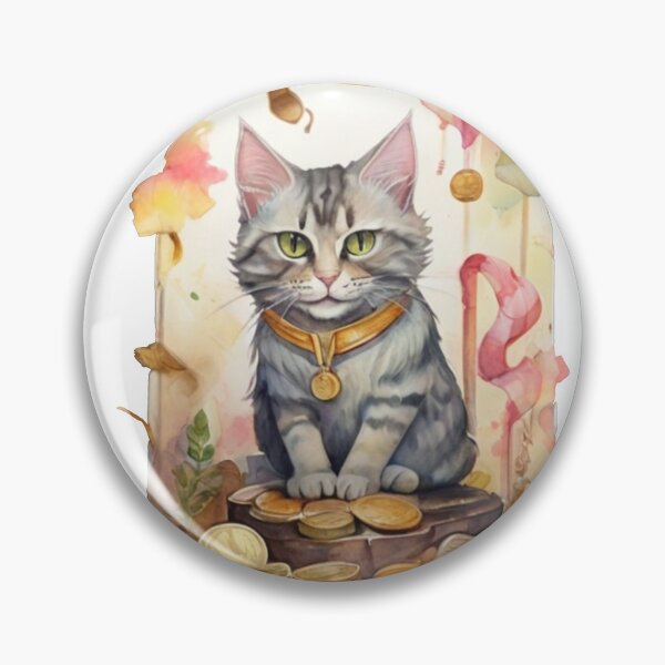 Item preview, gato sentado sobre dinero designed and sold by Karaz's Animal Kingdom.