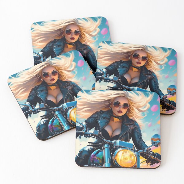 Item preview, Trippy Art Blonde Biker Gal designed and sold by TheDarkWardrobe.