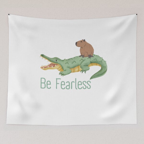 Item preview, Be Fearless Capybara Riding Alligator Crocodile designed and sold by gillys.