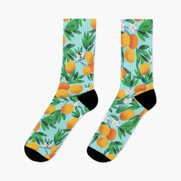 Item preview, oranges blossom leaves pattern designed and sold by permare.