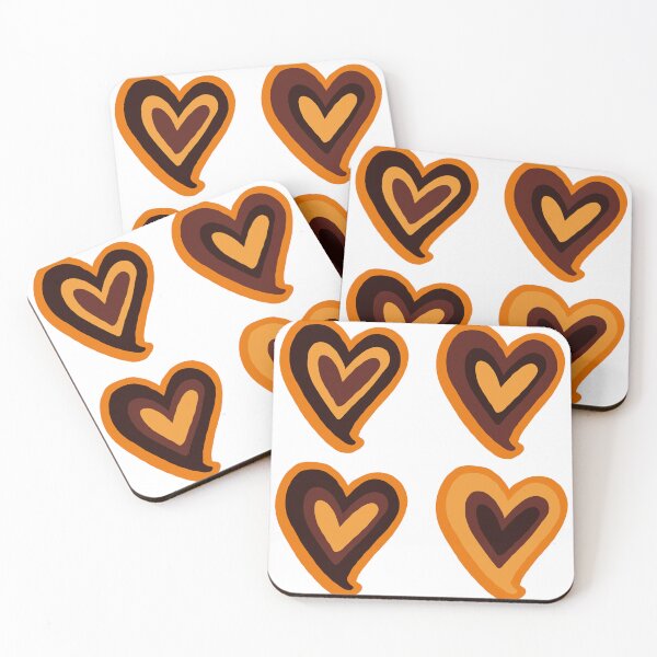 Item preview, Hearts (brown-black-orange) designed and sold by Ally Designs.