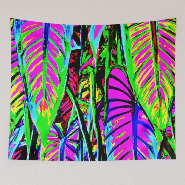 Item preview, VividNeon Leaves Pattern designed and sold by Health And Fitness Posts e-Store.