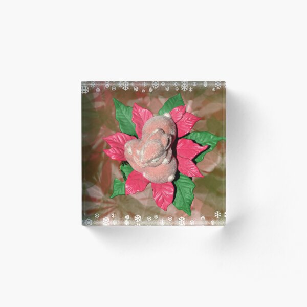 Poinsettia Pair Acrylic Block