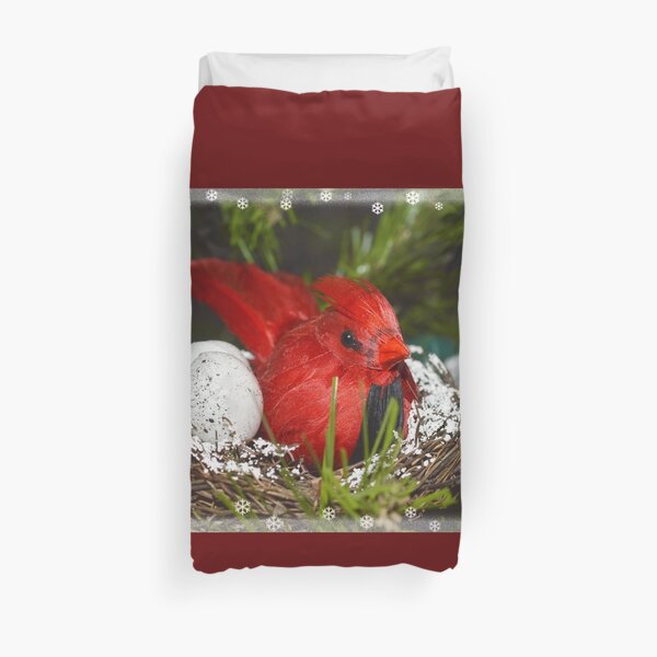 Christmas Cardinal Duvet Cover