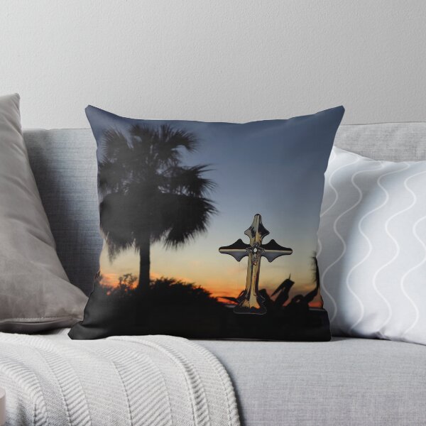 Sunset Cross Throw Pillow