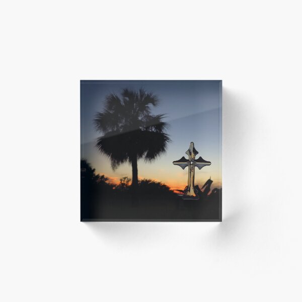 Sunset Cross Acrylic Block