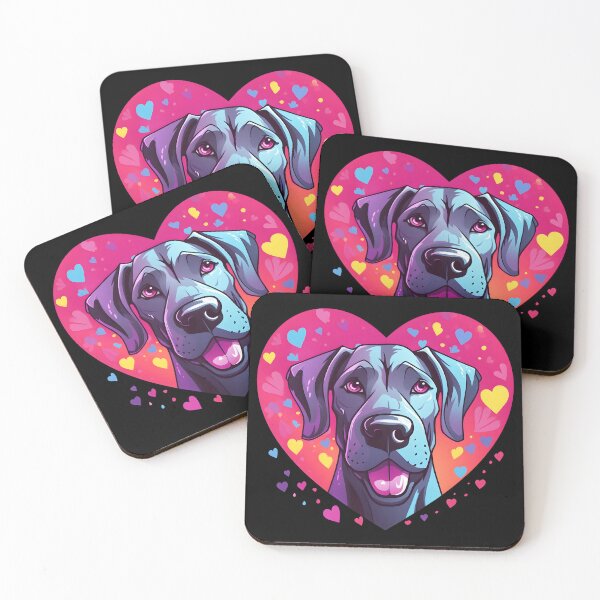 Item preview, Colorful Kawaii Great Dane Valentine designed and sold by Leonardo Palumbo.