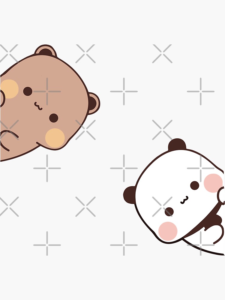 Thumbnail 3 of 3, Sticker, Dudu Bear and Bubu Panda are watching you :) designed and sold by Pandety.