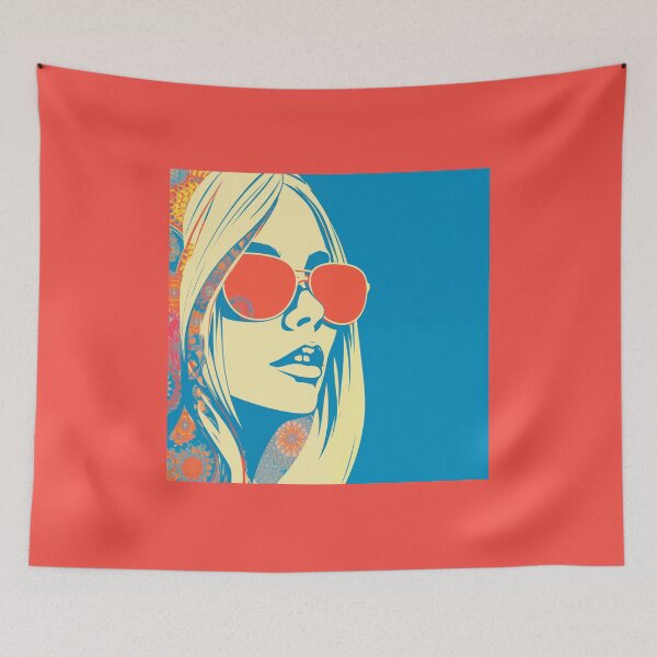Item preview, 70s Hippie Girl With Sunglasses designed and sold by CoolMantras.