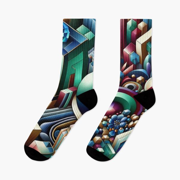 Item preview, Geometric Futuristic Colorful Jewel Cityscape Art designed and sold by mymagicstoreus.