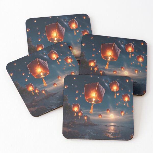 Item preview, Flying Lanterns Above The Sea designed and sold by MoriFantasy.