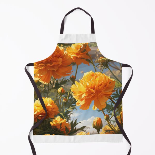 Item preview, Marigold Tile 13: Sun-Kissed Ruffles in a Field of Golden Fire Leafy Thrones designed and sold by TheBrainArt.