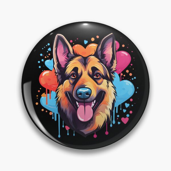 Item preview, Colorful Kawaii German Shepherd Valentine designed and sold by Leonardo Palumbo.