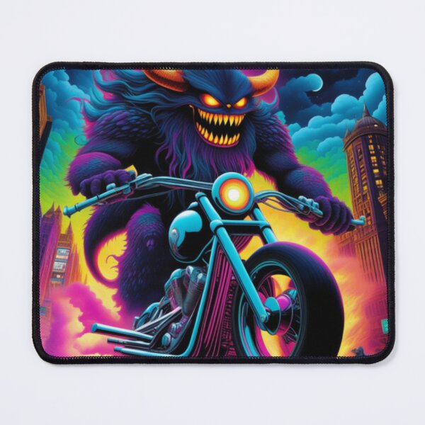 Item preview, Trippy Zombie Monster On Motorcycle designed and sold by TheDarkWardrobe.