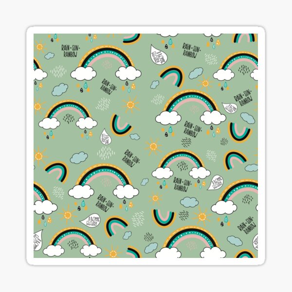 Rainbow green Sticker