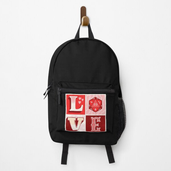 Item preview, DND LOVE: dnd valentines, hearts and D20 dnd dice cute typography (black background) designed and sold by DungeonAtelier.