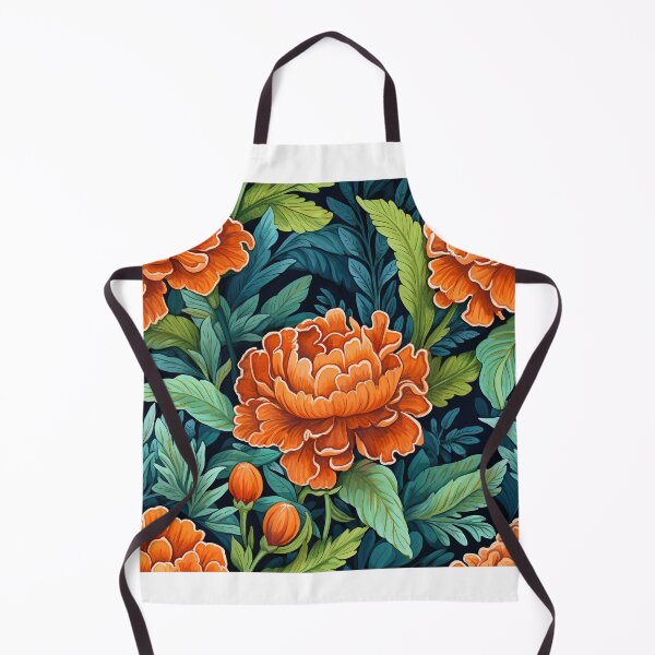 Item preview, Marigold Tile 20: Sun-Kissed Ruffles in a Field of Golden Fire Leafy Thrones designed and sold by TheBrainArt.