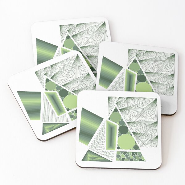 Item preview, Green Deconstructed Shapes: Diamond Rectangle Triangle designed and sold by DHTDesigns.