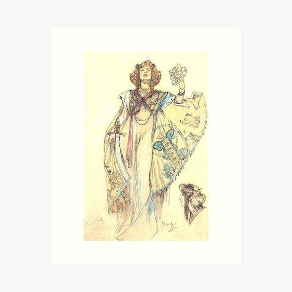Aperçu de l'œuvre Judith, d'Alphonse Mucha. HAUTE DÉFINITION créée et vendue par MINDTHECHERRY.