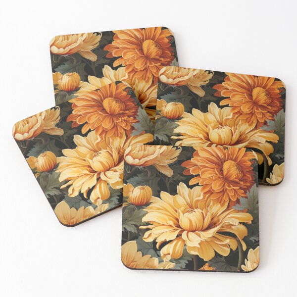 Item preview, Marigold Tile 22: Sun-Kissed Ruffles in a Field of Golden Fire Leafy Thrones designed and sold by TheBrainArt.