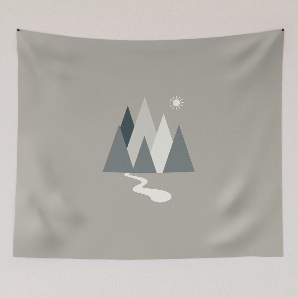 Item preview, Sun Mountain River - Grey designed and sold by ClanRaeDesign.