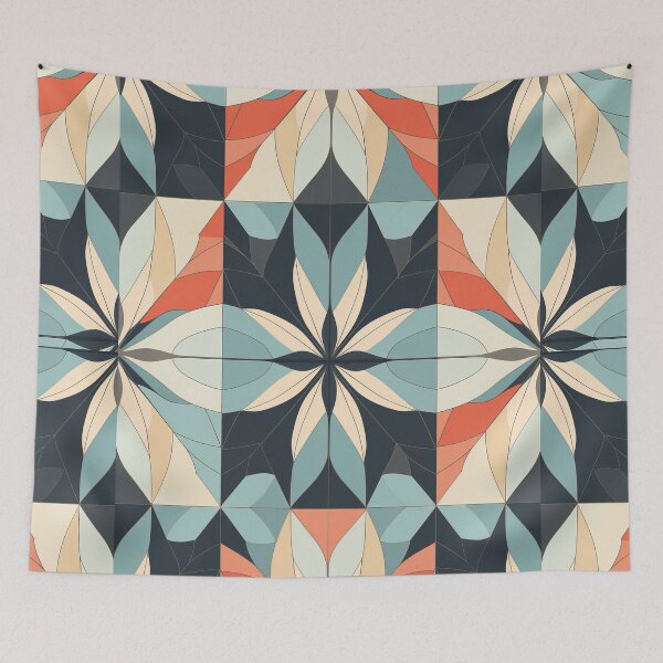 Item preview, Graphic Retro Kaleidoscope: Symmetrical Shapes in a Color Palette designed and sold by Piotrek0001.