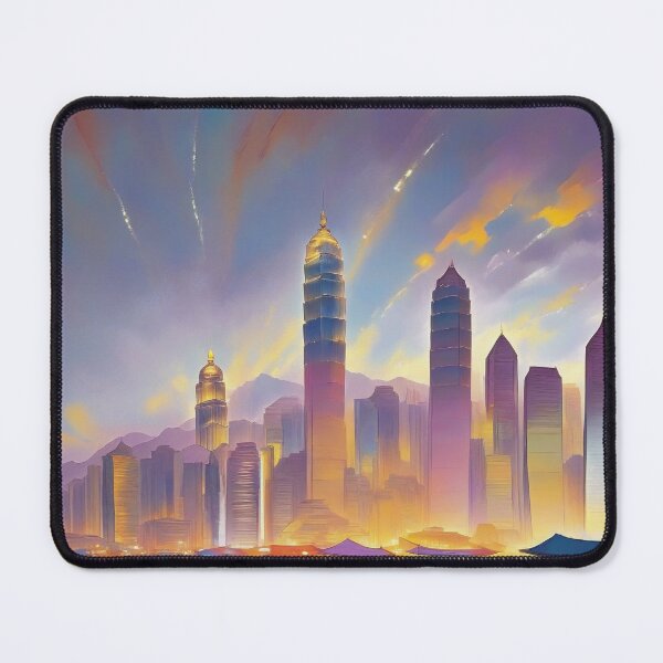 Item preview, Harbor Glow: Fauvist Night Skyline of Hong Kong designed and sold by PanoramaPrints.