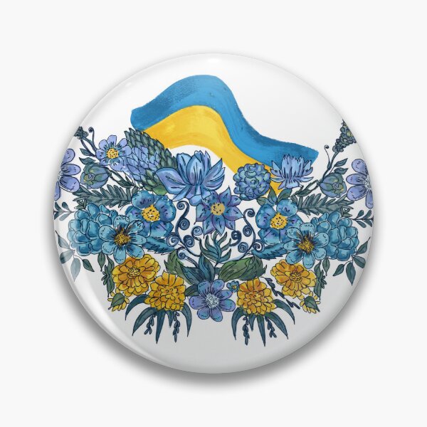 Item preview, Ukrainian blue-yellow flowers ornament designed and sold by MariaTsy.