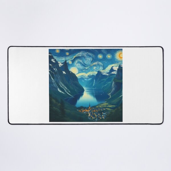 Item preview, Geiranger Fjord, Norway, design in the style of Vincent van Gogh Starry Night designed and sold by CreativeSparkzz.