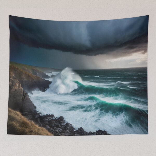 Item preview, Stormy Fury: Unleashed Rocky Coastline designed and sold by PanoramaPrints.